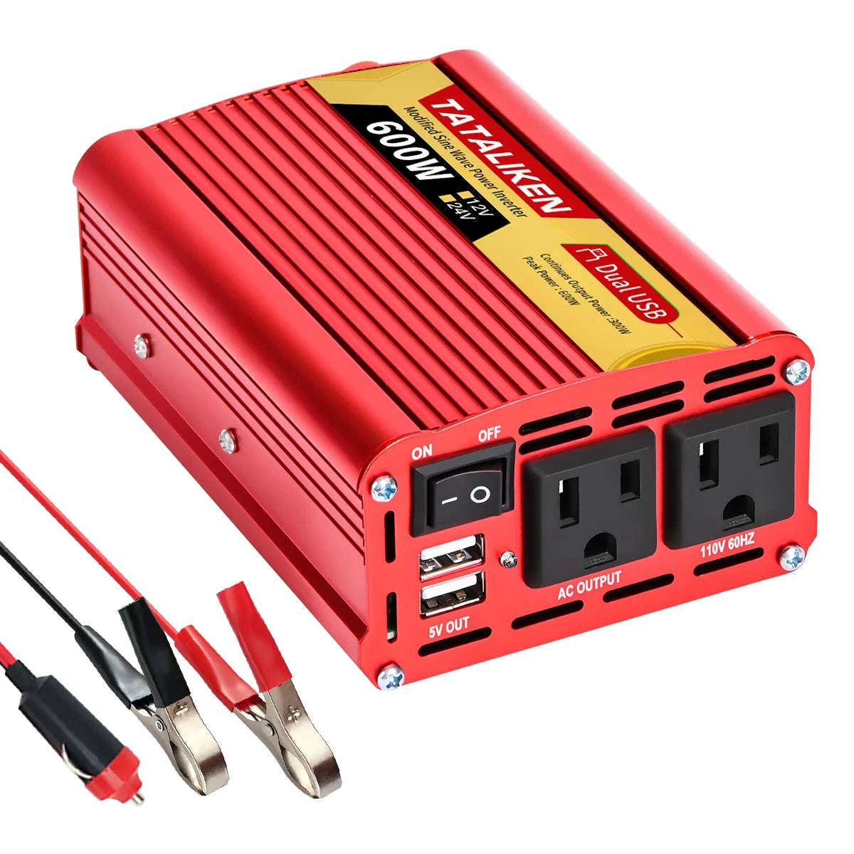 12V/24V Power Inverter 600W-2500W AC 110V Universal Socket-12V 1500W 110V 60HZ