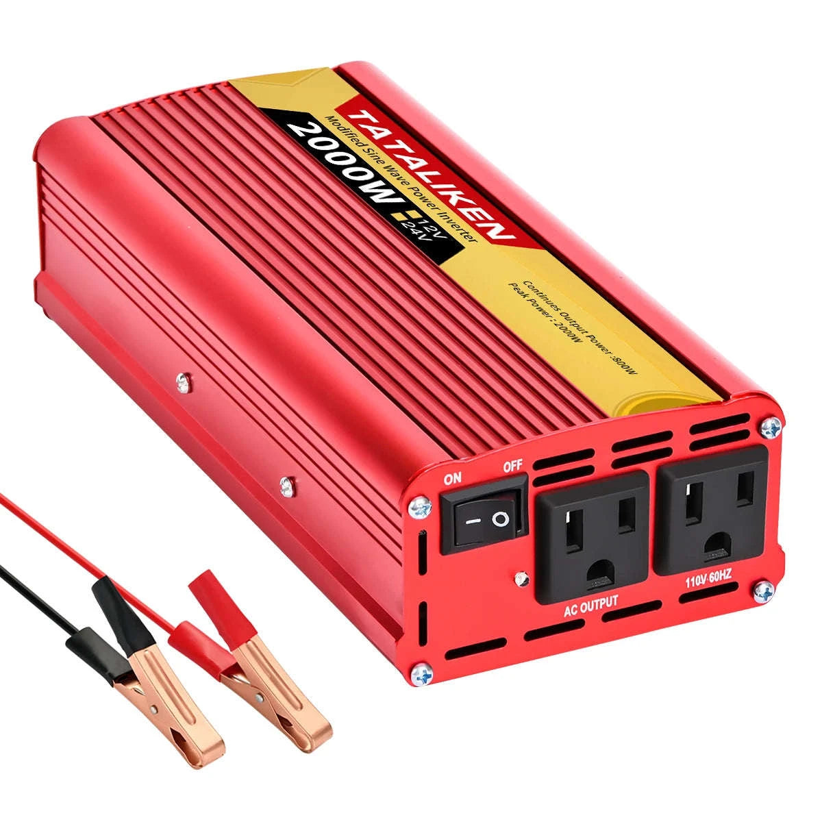 12V/24V Power Inverter 600W-2500W AC 110V Universal Socket-12V 1500W 110V 60HZ