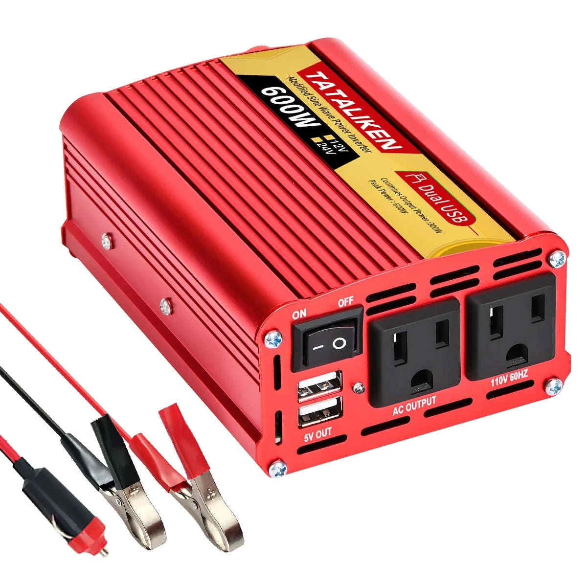 12V/24V Power Inverter 600W-2500W AC 110V Universal Socket-12V 1500W 110V 60HZ