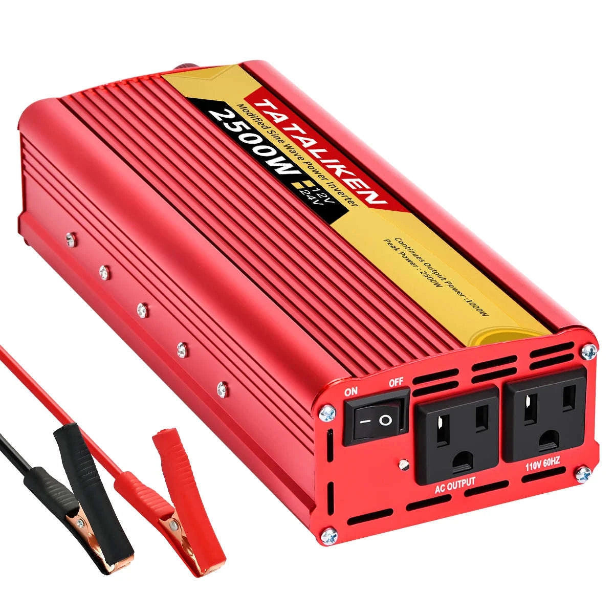 12V/24V Power Inverter 600W-2500W AC 110V Universal Socket-12V 1500W 110V 60HZ
