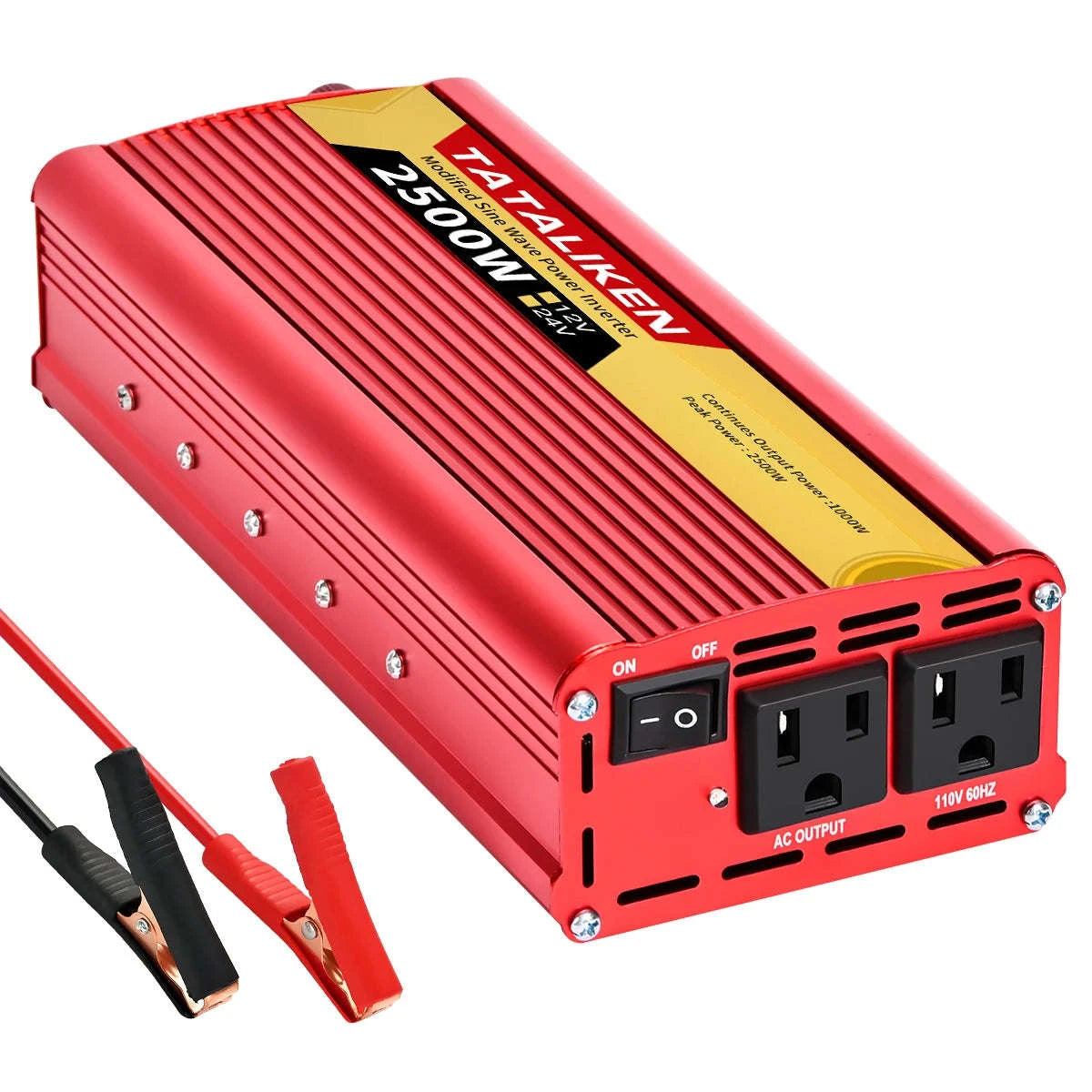 12V/24V Power Inverter 600W-2500W AC 110V Universal Socket-12V 1500W 110V 60HZ