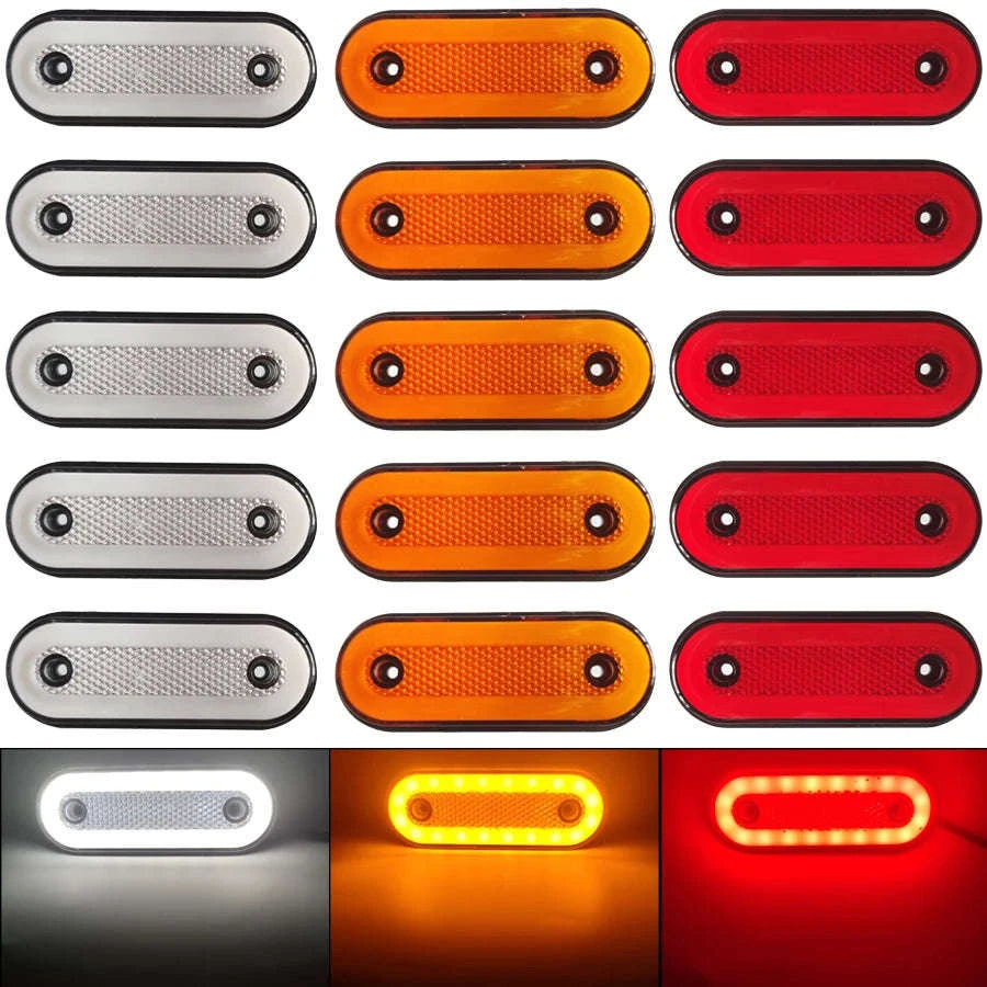 12V 24V Truck Side Marker LED Trailer Lights-Red / China Mainland / 8 Pieces