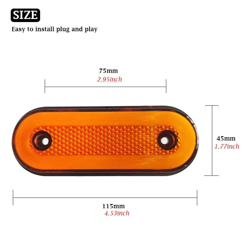 12V 24V Truck Side Marker LED Trailer Lights-Red / China Mainland / 8 Pieces