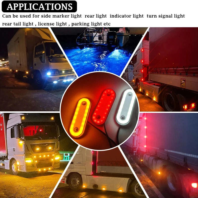 12V 24V Truck Side Marker LED Trailer Lights-Red / China Mainland / 8 Pieces