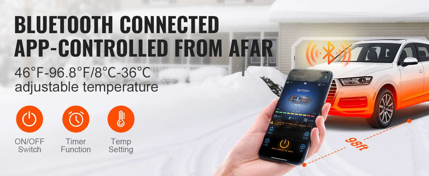 12V 2KW Bluetooth Diesel Air Heater with Remote & LCD Control-2kw Bluetooth / United States