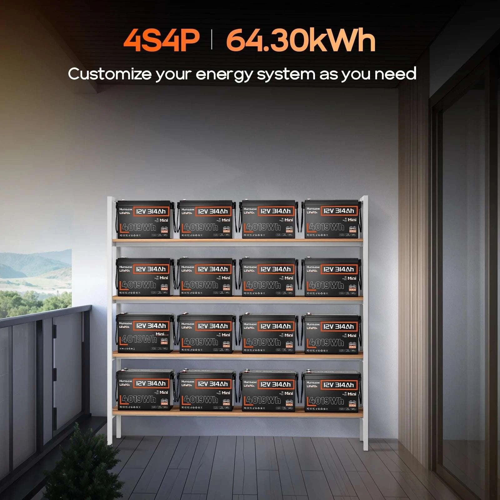 12V 314Ah LiFePO4 Battery with 200A BMS for RV, Marine & Solar-12V 314AH / United States