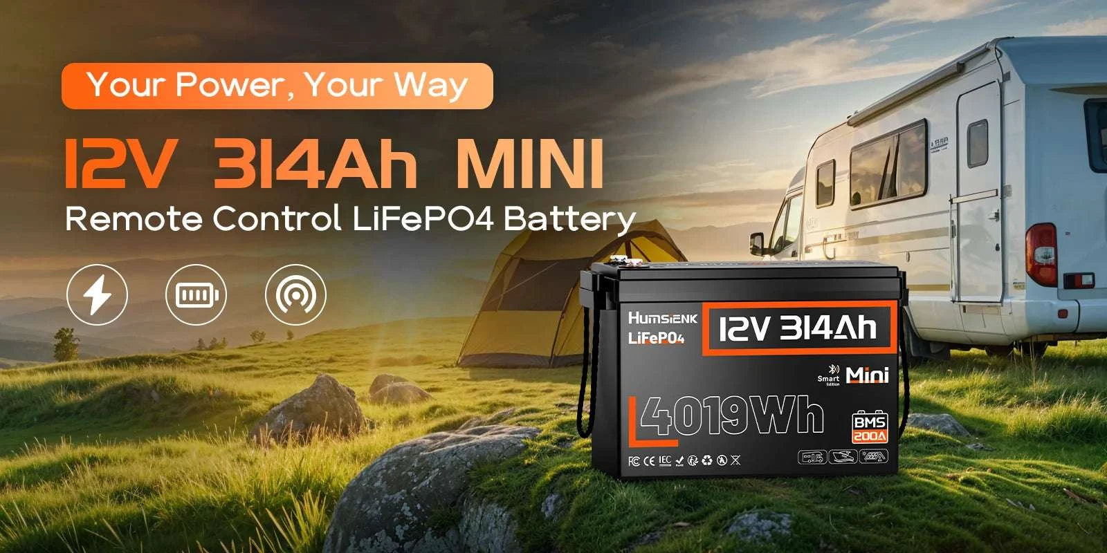 12V 314Ah LiFePO4 Battery with 200A BMS for RV, Marine & Solar-12V 314AH / United States