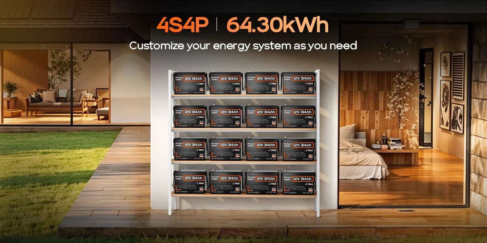 12V 314Ah LiFePO4 Battery with 200A BMS for RV, Marine & Solar-12V 314AH / United States
