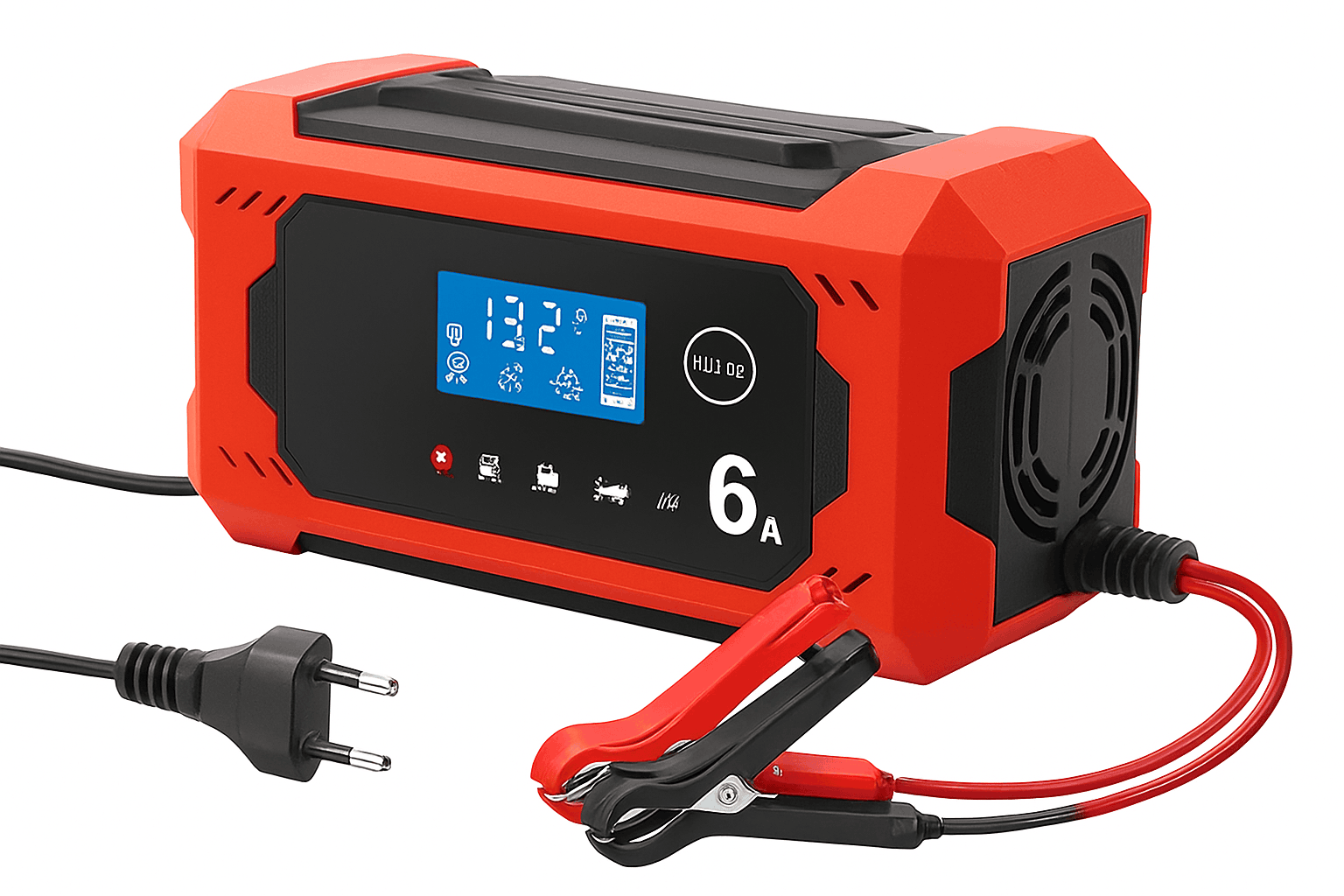 12V 6A Intelligent Car Battery Charger with Pulse Repair-Yellow EU Plug / United States