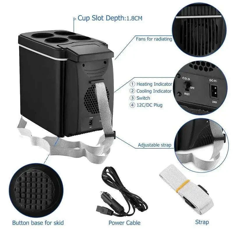 12V 6L Car Cooler and Warmer Mini Fridge for Travel-6L / China Mainland