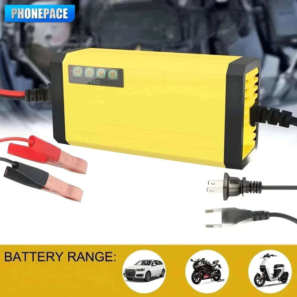 12V Car Battery Charger with Smart Repair and LCD Display-US Plug