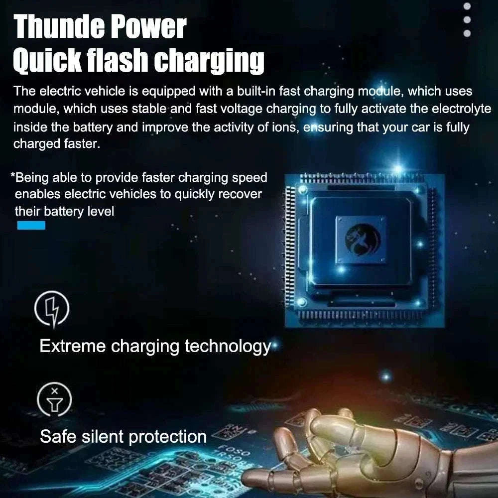 12V Car Battery Charger with Smart Repair and LCD Display-US Plug