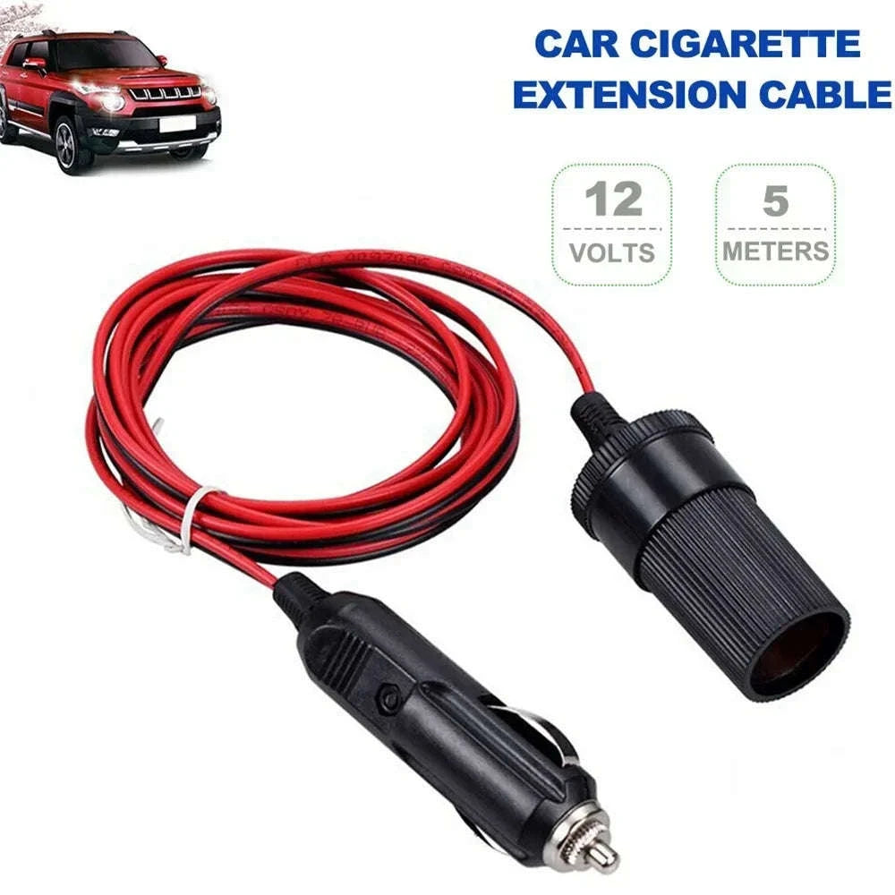 12V Car Cigarette Lighter Extension Cable with Indicator-Germany / 2M