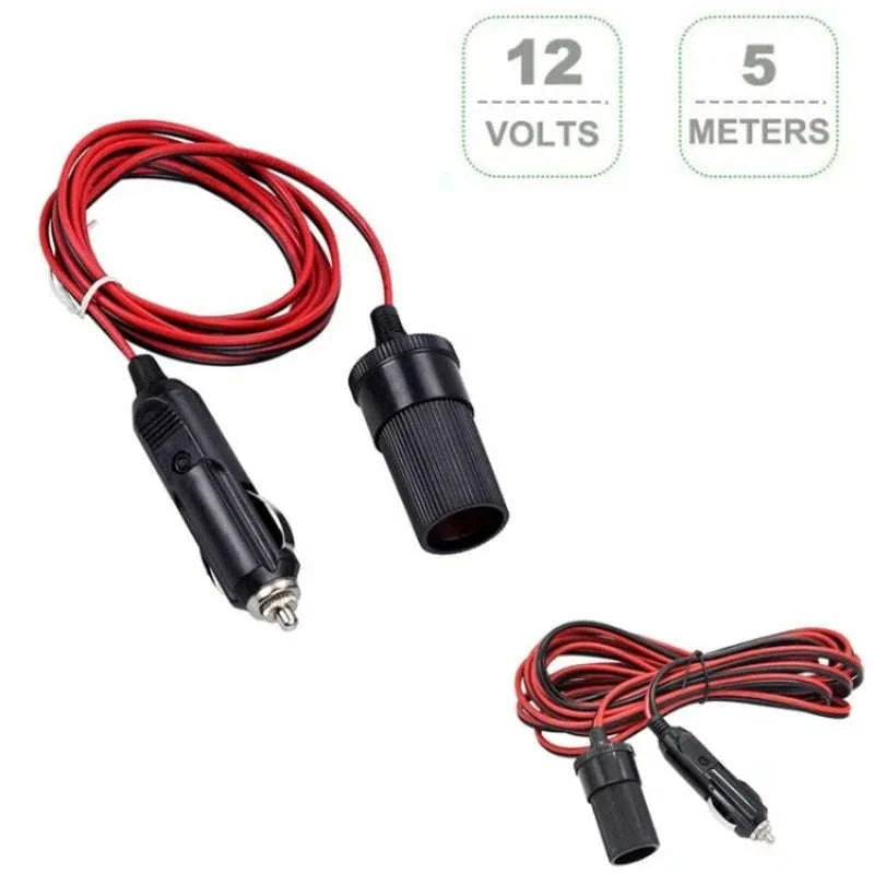 12V Car Cigarette Lighter Extension Cable with Indicator-Germany / 2M