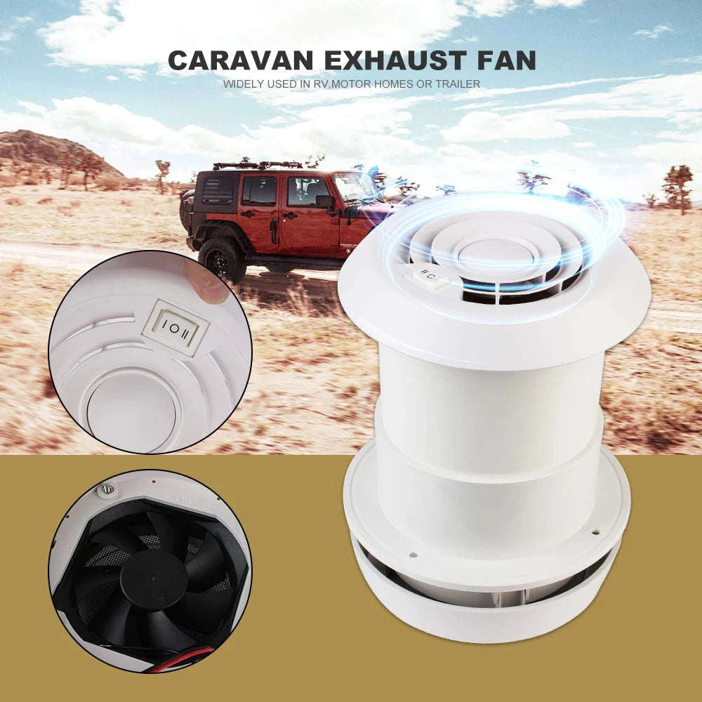 12V Car Exhaust Fan for RV Camper Trailer Ventilation-Silent fan