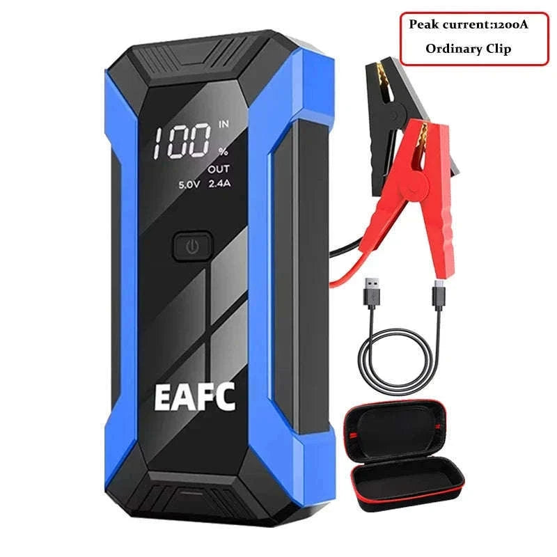 12V Car Jump Starter 1200A Booster with Power Bank and LED Light-2000A with Box / United States