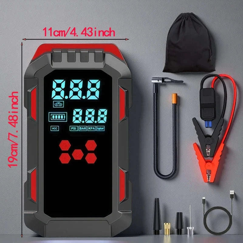 12V Car Jump Starter & Air Compressor with 150 PSI and USB Power-New red Machine / China Mainland