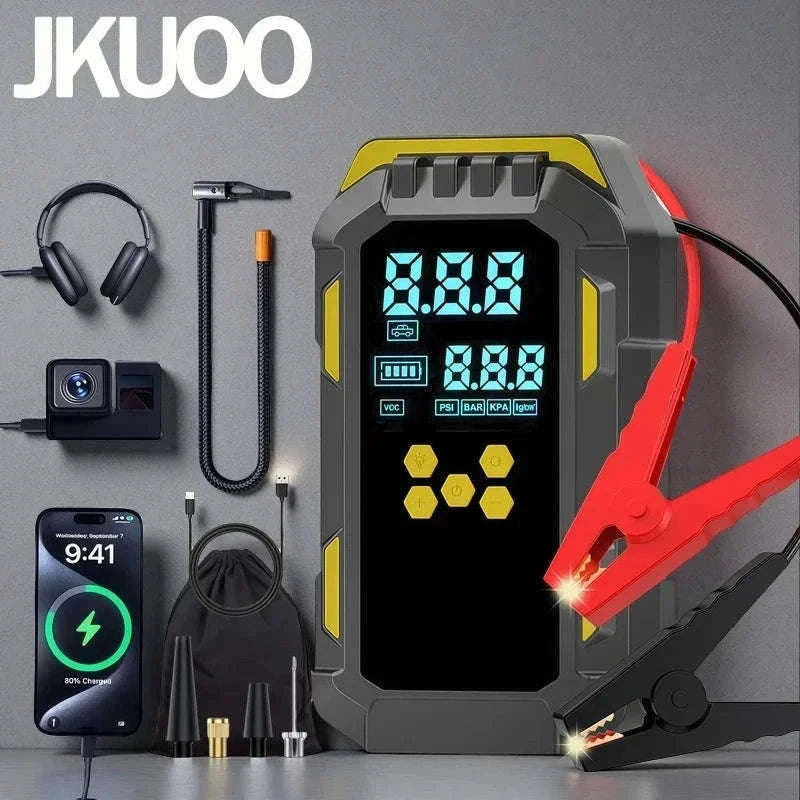 12V Car Jump Starter & Air Compressor with 150 PSI and USB Power-New red Machine / China Mainland