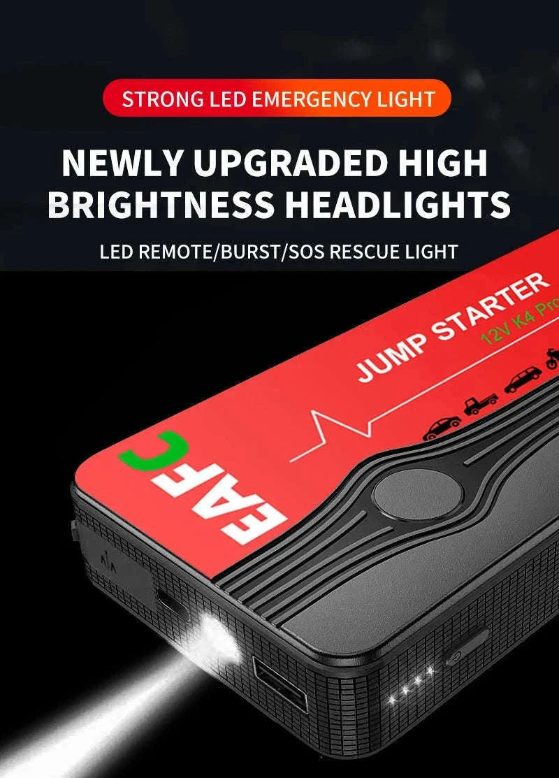 12V Car Jump Starter with USB Charging and LED Light-2000A with Box / UNITED KINGDOM