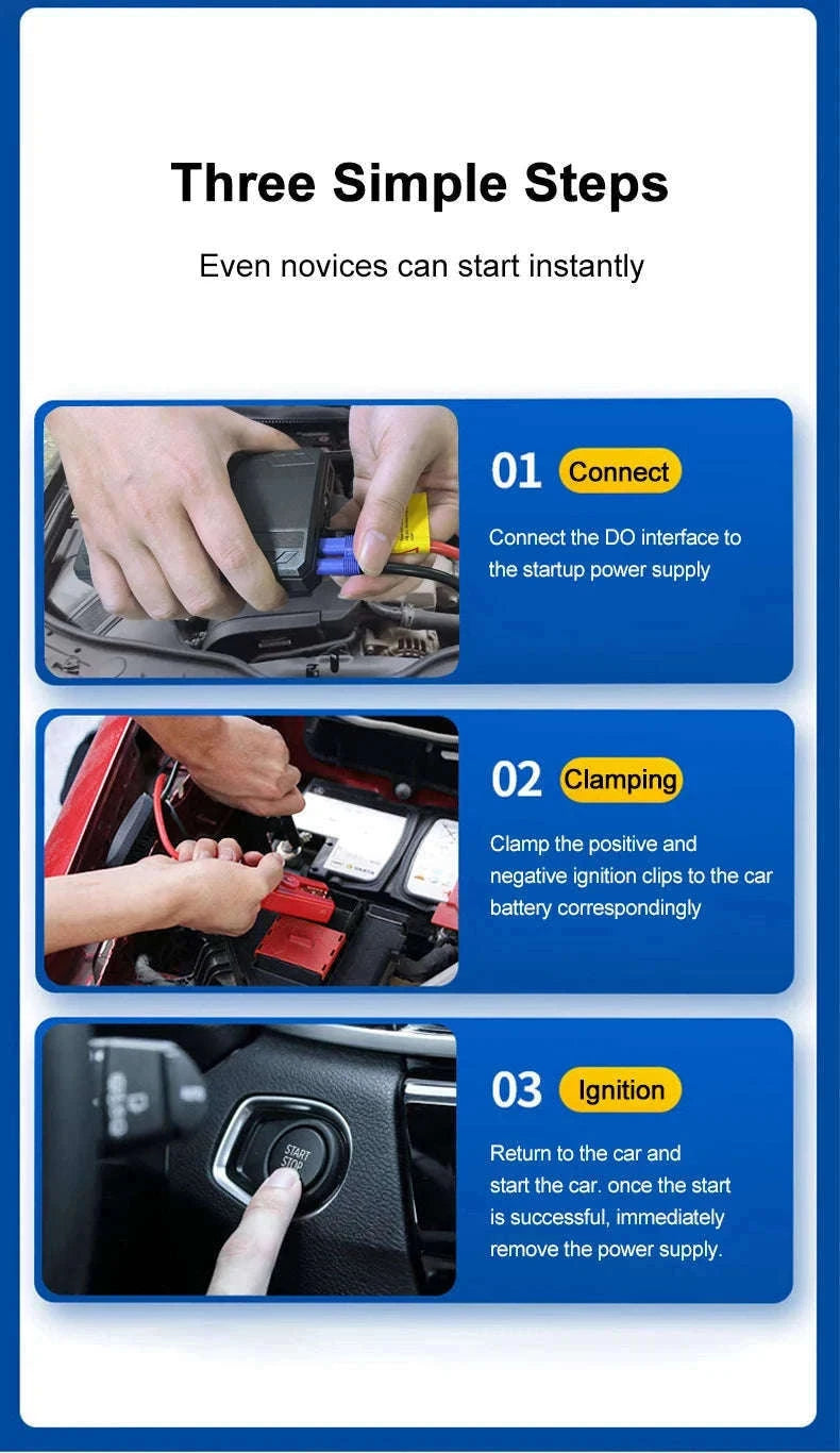 12V Car Jump Starter with USB Charging and LED Light-2000A with Box / UNITED KINGDOM