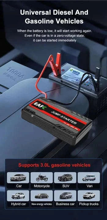 12V Car Jump Starter with USB Charging and LED Light-2000A with Box / UNITED KINGDOM