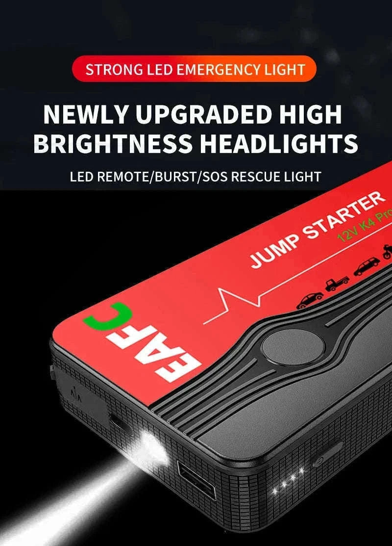 12V Car Jump Starter with USB Charging and LED Light-2000A with Box / UNITED KINGDOM