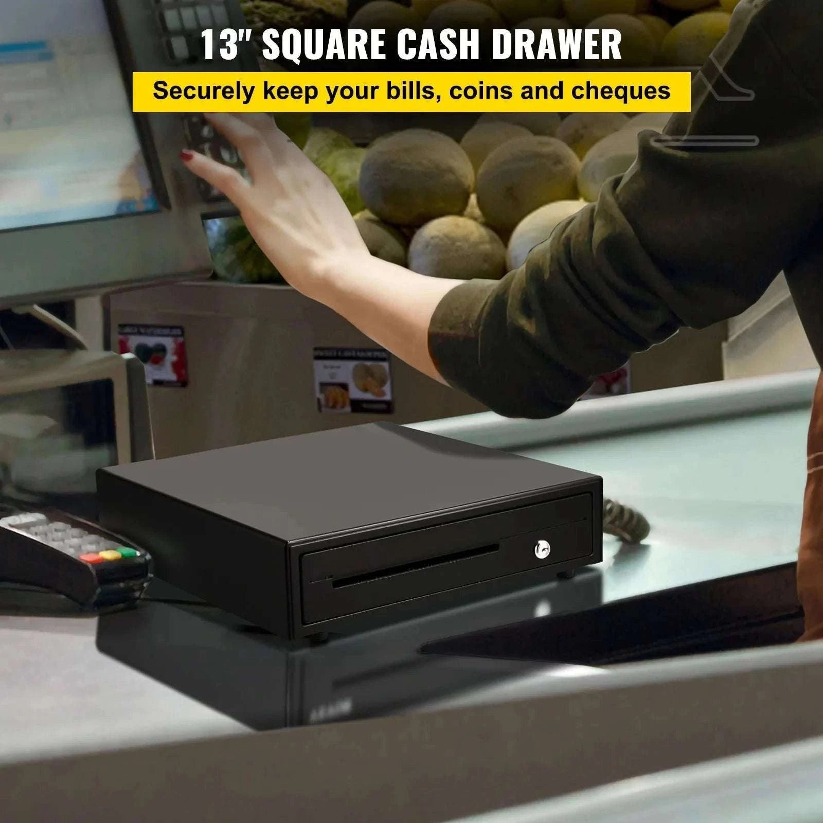 12V Cash Register Drawer with Lock & Removable Coin Tray-4 Bill 5 Coin / CZECH REPUBLIC