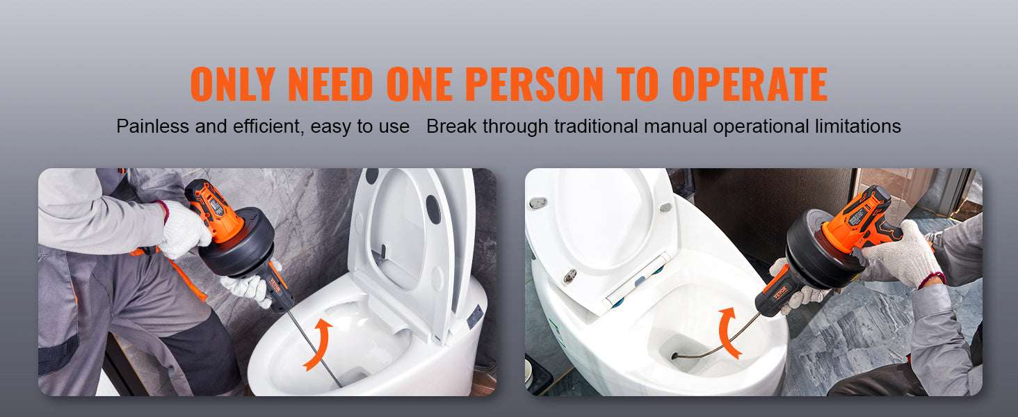 12V Cordless Drain Auger 25FT Auto Feed Plumbing Snake-25FT / Poland