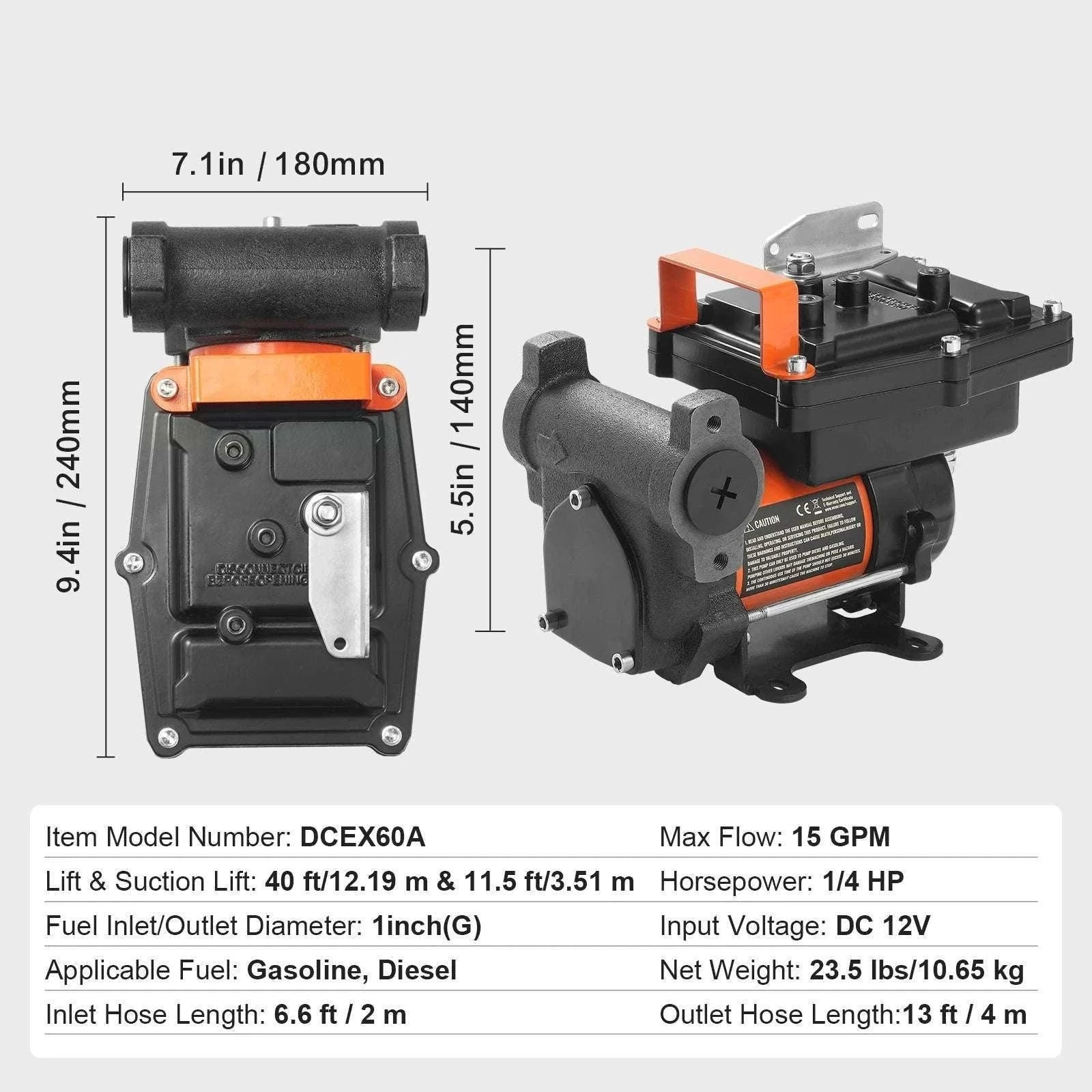 12V DC Fuel Transfer Pump 5–15 GPM Portable Diesel Gas Pump-15GPM Portable Set / EU / france