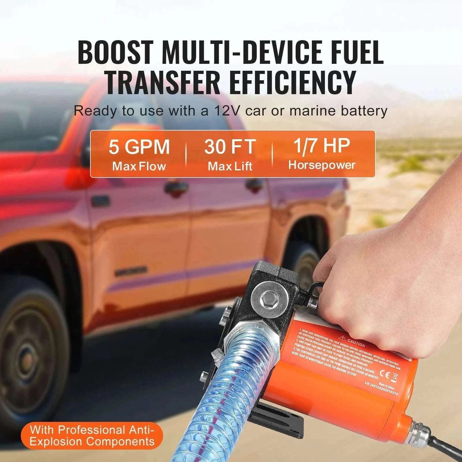12V DC Fuel Transfer Pump 5–15 GPM Portable Diesel Gas Pump-15GPM Portable Set / EU / france