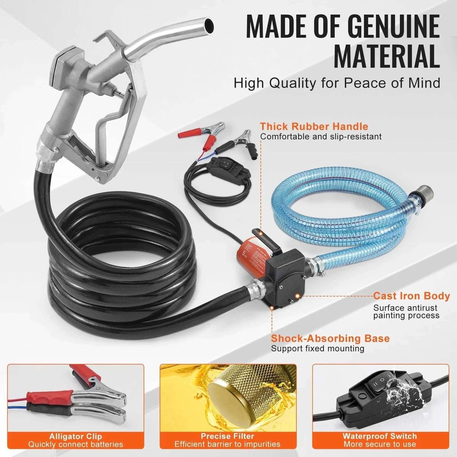 12V DC Fuel Transfer Pump 5–15 GPM Portable Diesel Gas Pump-15GPM Portable Set / EU / france