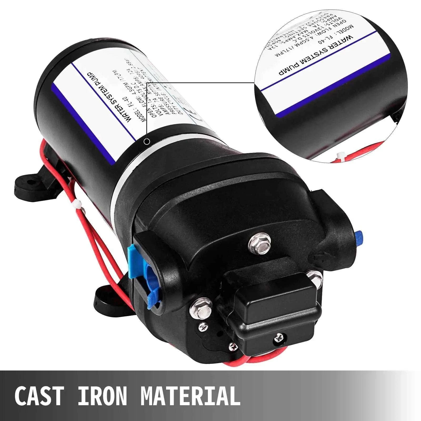 12V Diaphragm Water Pump Self-Priming 10L/Min or 17L/Min-FL-40 / EU / france