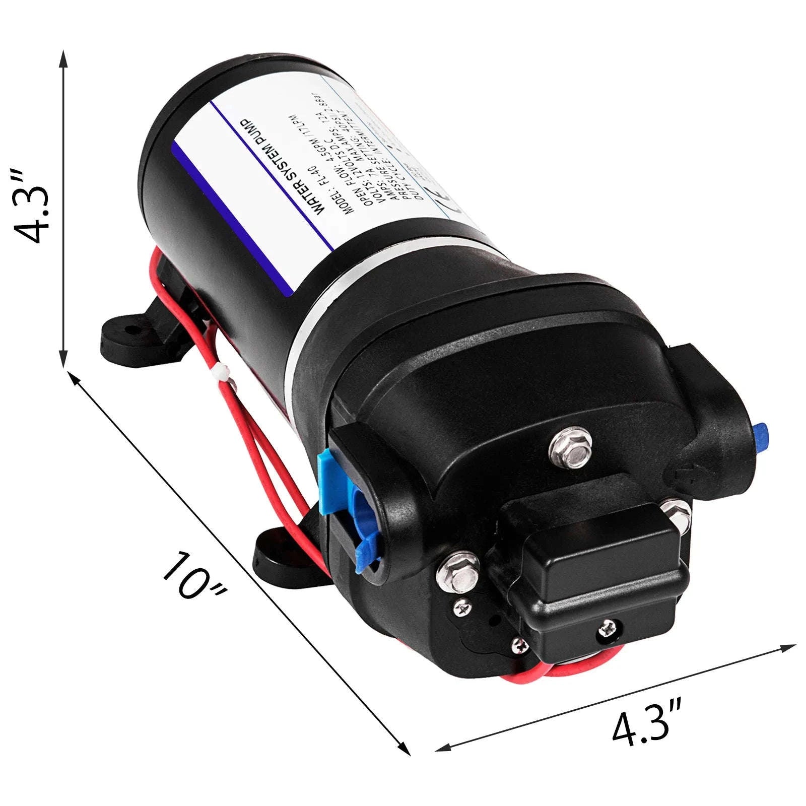 12V Diaphragm Water Pump Self-Priming 10L/Min or 17L/Min-FL-40 / EU / france