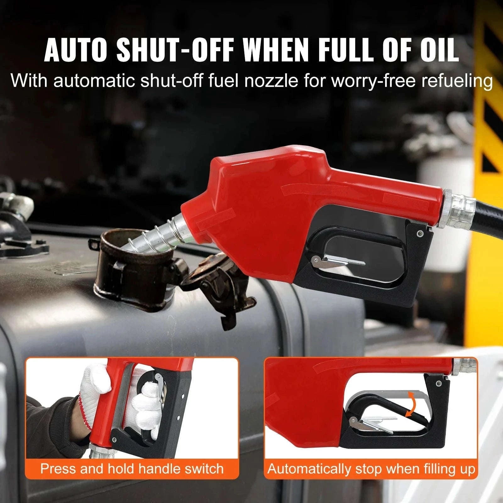 12V Diesel Fuel Transfer Pump Kit 10 GPM with Auto Shut-Off Nozzle-EU 10GPM 12V 1-4HP / spain