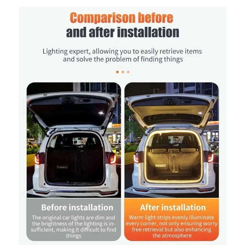 12V Dynamic Car Trunk LED Strip with Automatic Sensing-2M Dynamic LED W