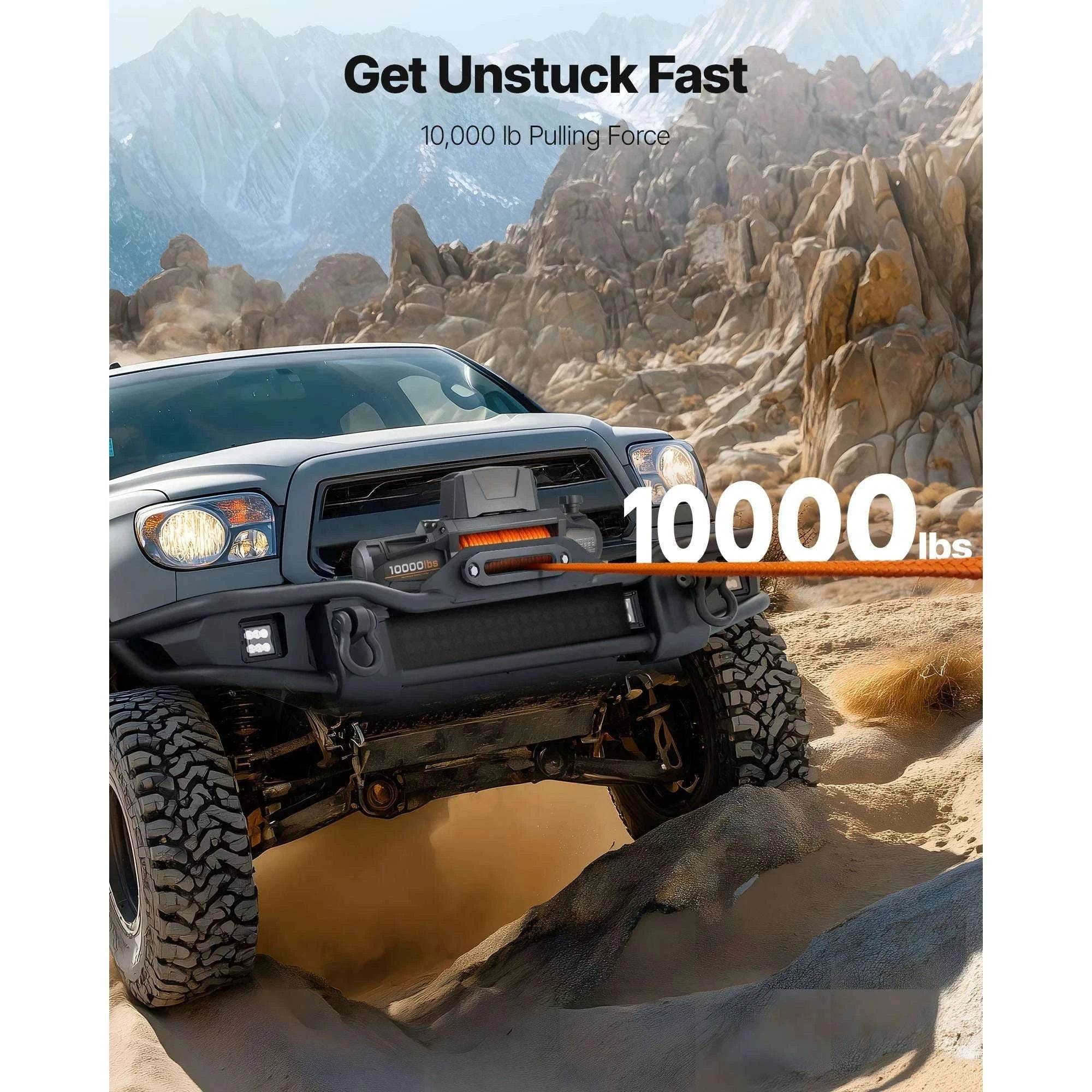 12V Electric Winch 10000–13500 lbs with 90 ft Rope for Truck & SUV-10000 lbs / United States