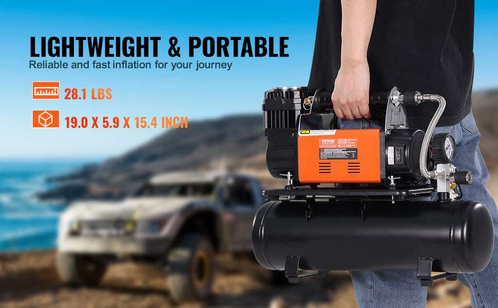 12V Heavy Duty Air Compressor 150 PSI Tire Inflator with 6L Tank-6L Tank / CZECH REPUBLIC