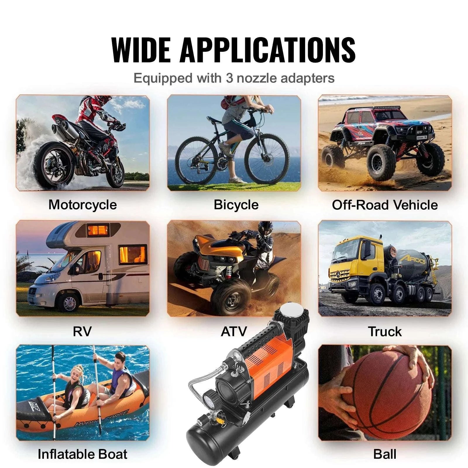 12V Heavy Duty Air Compressor 150 PSI Tire Inflator with 6L Tank-6L Tank / CZECH REPUBLIC