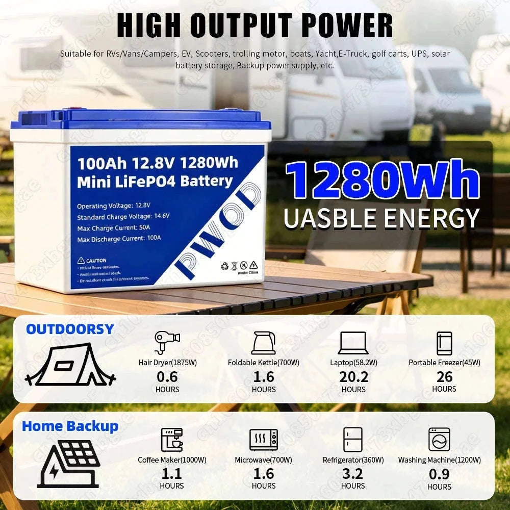 12V LiFePO4 Battery 100Ah 320Ah 360Ah for RV Marine Solar Storage-12v 360ah-1pcs / Poland