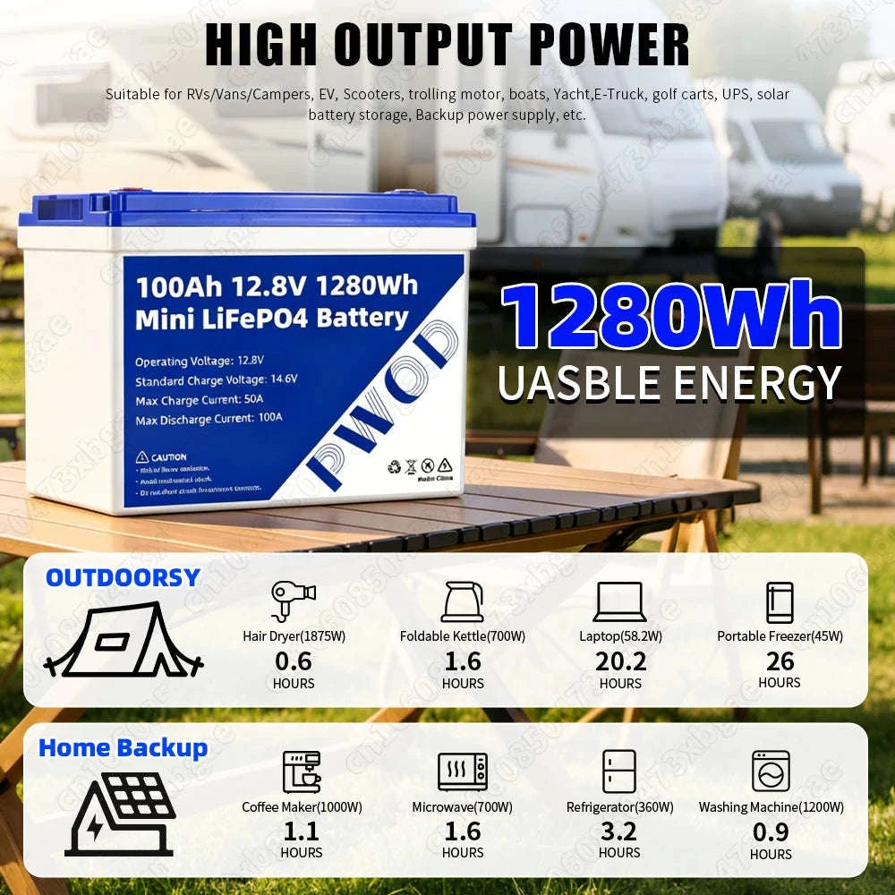 12V LiFePO4 Battery 100Ah 320Ah 360Ah for RV Marine Solar Storage-12v 360ah-1pcs / Poland