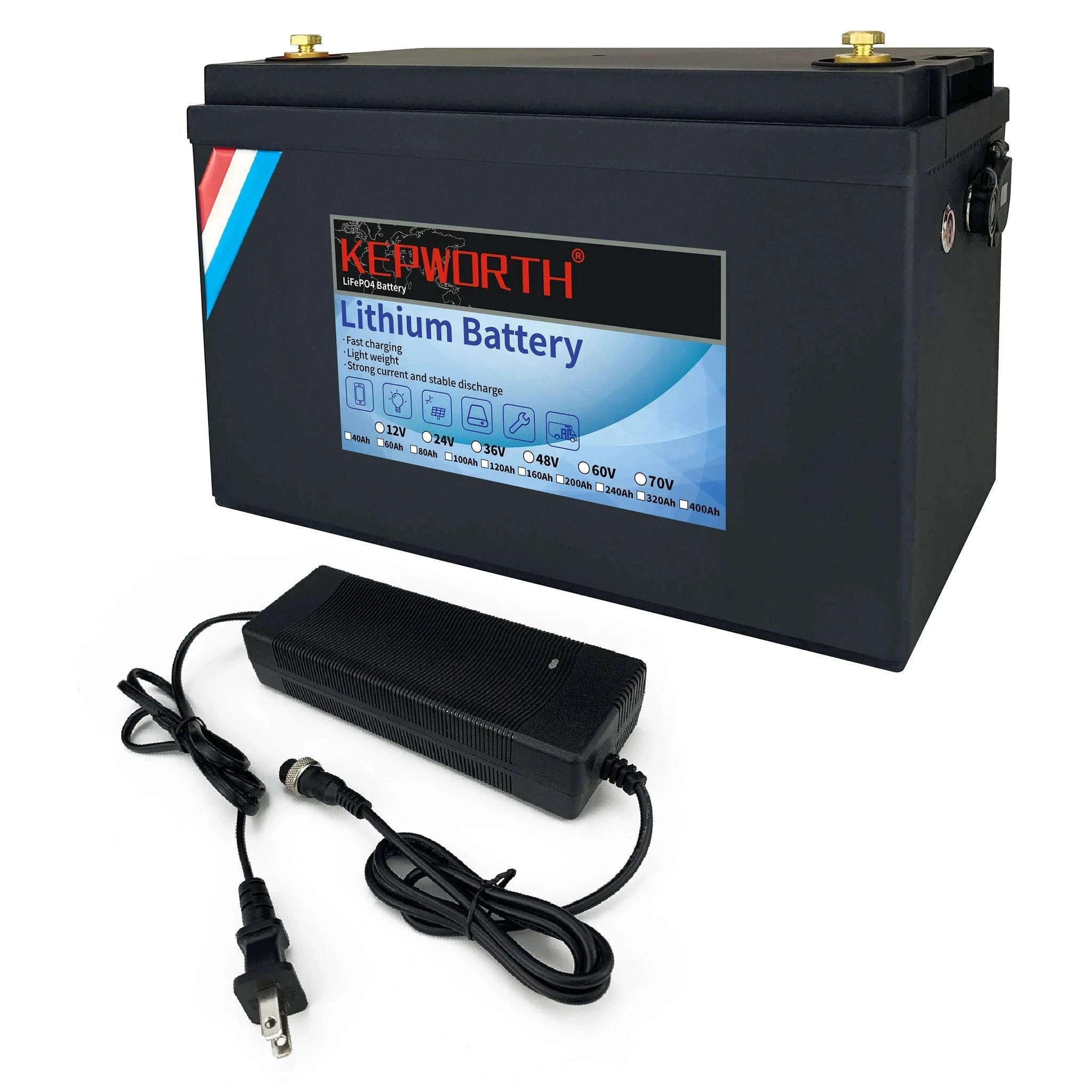 12V LiFePO4 Battery Pack with Built-In BMS-12V 100Ah Bluetooth / United States