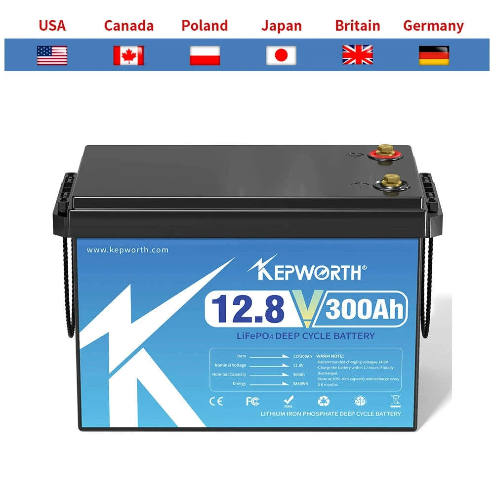 12V LiFePO4 Deep Cycle Battery 180Ah 300Ah with BMS-180AH / United States