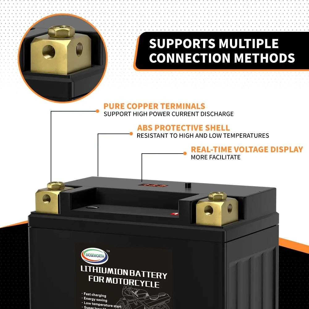 12V LiFePO4 Motorcycle Battery 4L-BS 160CCA with BMS-7A-BS N-P andcharger / GERMANY