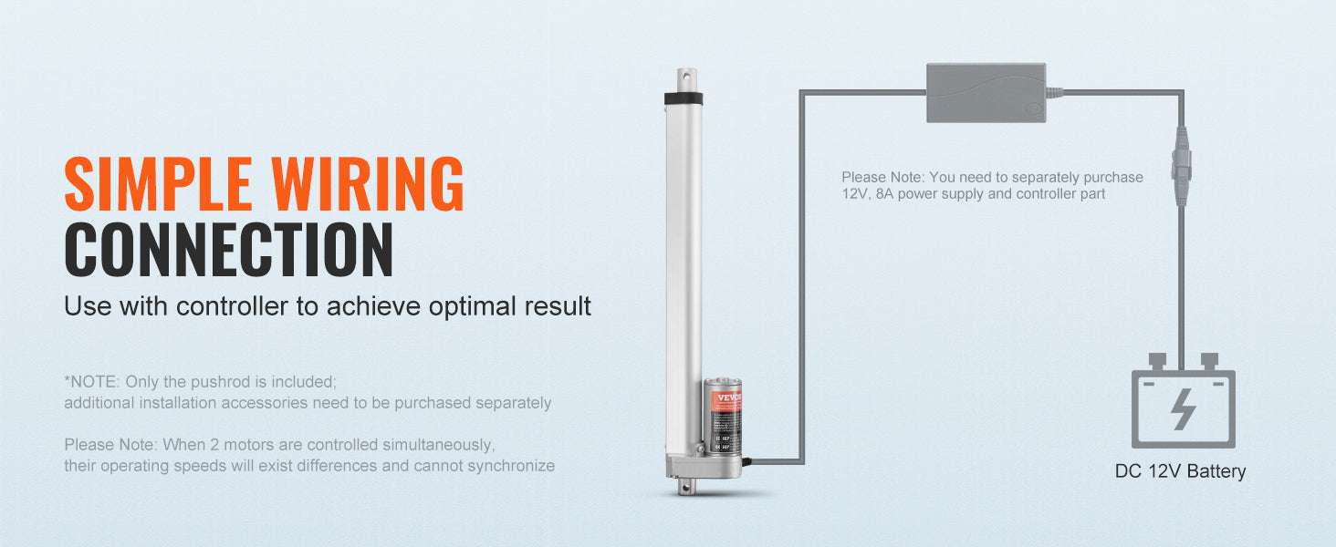 12V Linear Actuator 1000N Electric Motor with Multiple Stroke Options-500MM / Other / GERMANY