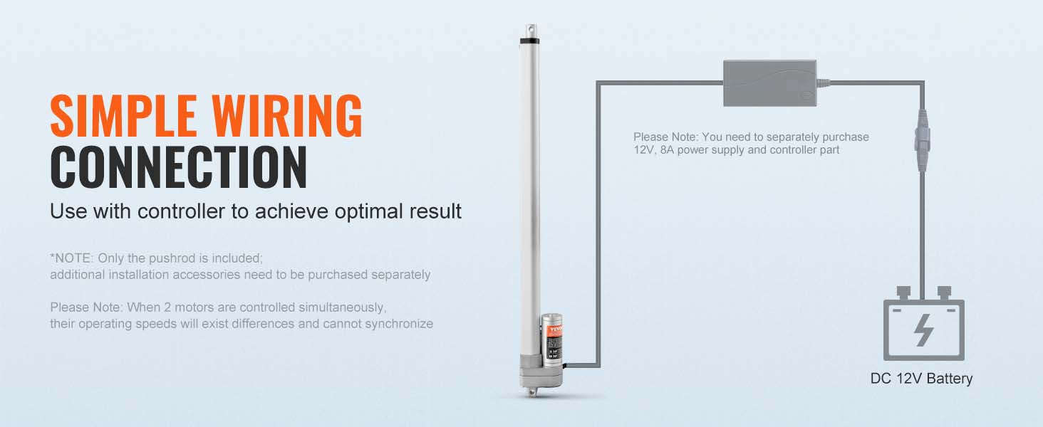 12V Linear Actuator 3000N 500mm Waterproof IP65 with Mounting Bracket-Other / CZECH REPUBLIC
