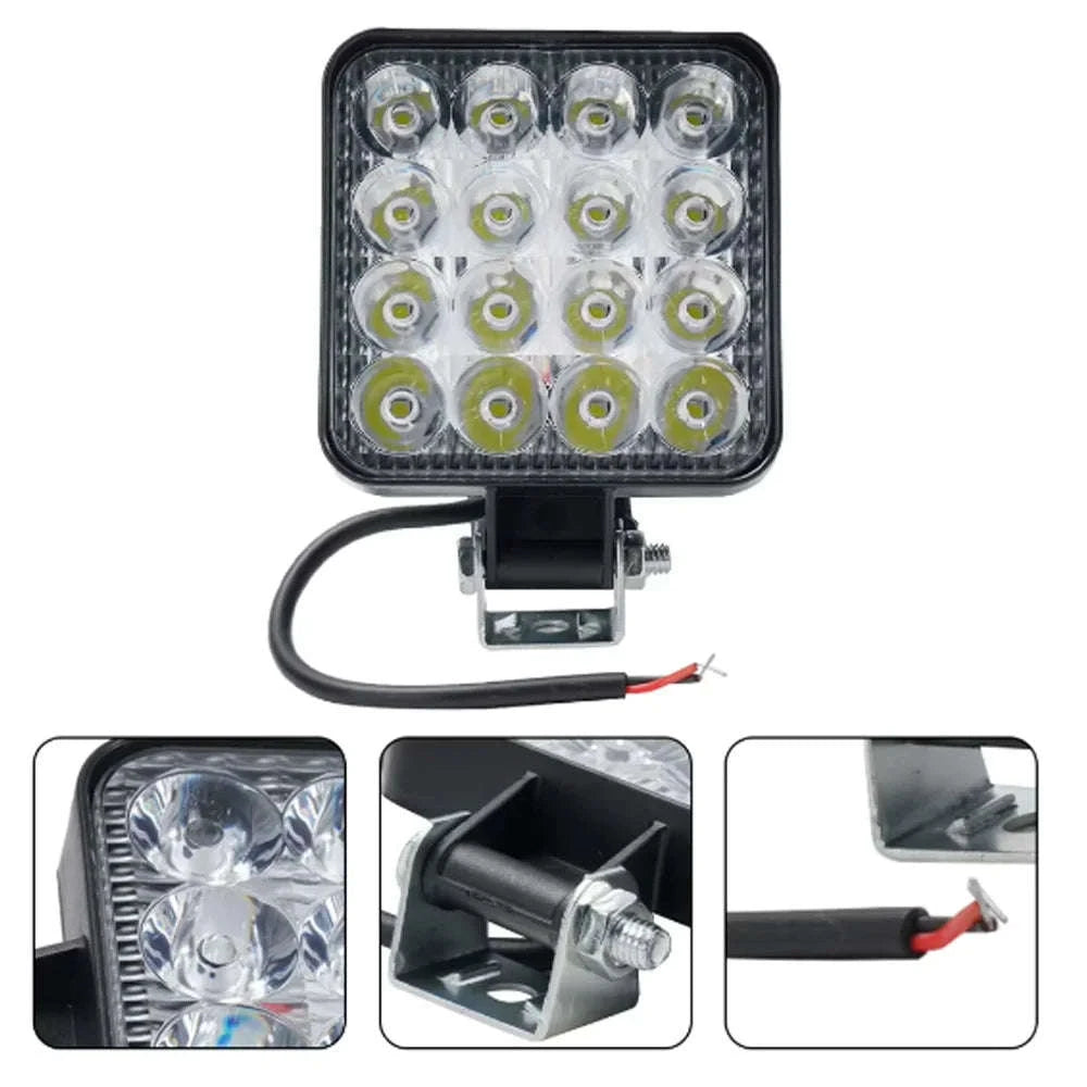 12V Mini LED Work Light Bar 16 LED 6500K IP65-1 PCS