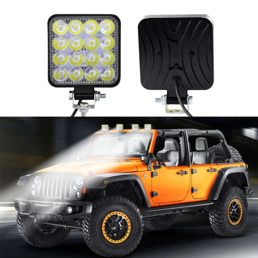 12V Mini LED Work Light Bar 16 LED 6500K IP65-1 PCS