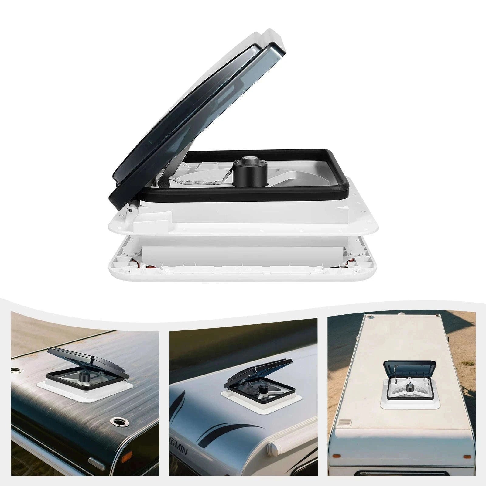 12V RV Ventilation Fan with LED Light 280x280mm-WHITE / spain