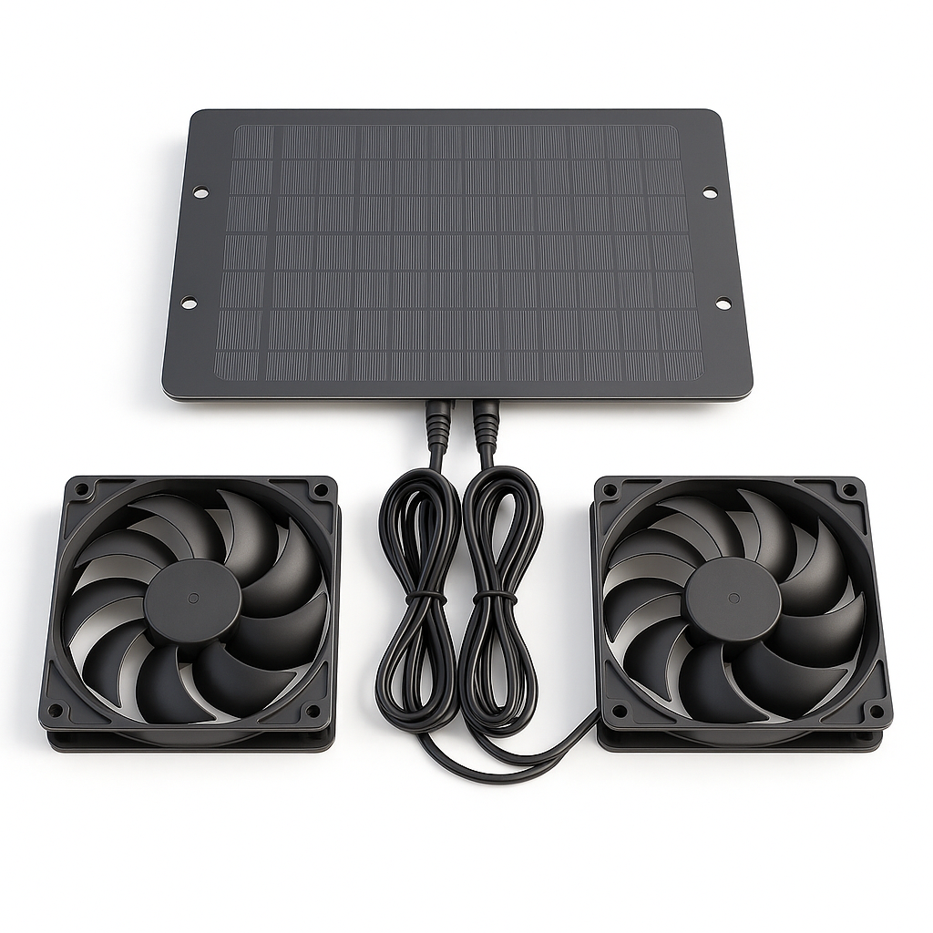 12V Solar fan Solar Charger Exhaust Fan Ventilator Solar Panel Powered Fan Air Extractor for Dog Chicken House RV Greenhouse Fan
