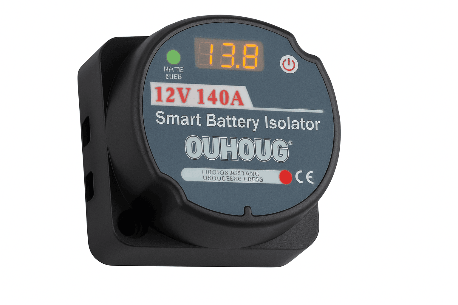 12V Split Charge Relay Kit 140A VSR with Voltmeter for Dual Battery-5m with LED